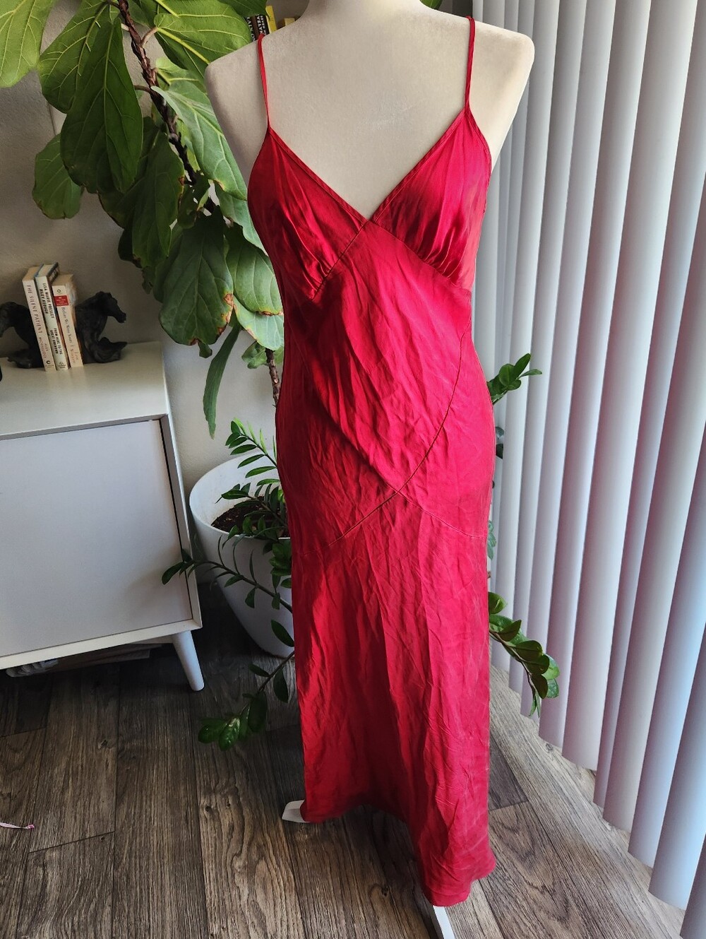 Victoria's Secret Silk Red Slip Bias Maxi Dress Coquette Y2K Size M